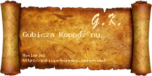 Gubicza Koppány névjegykártya